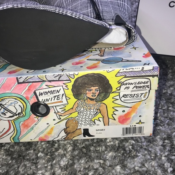 Jeffrey Campbell Sport Plaid Pointy Toe Bootie in Gray - Picture 17 of 17